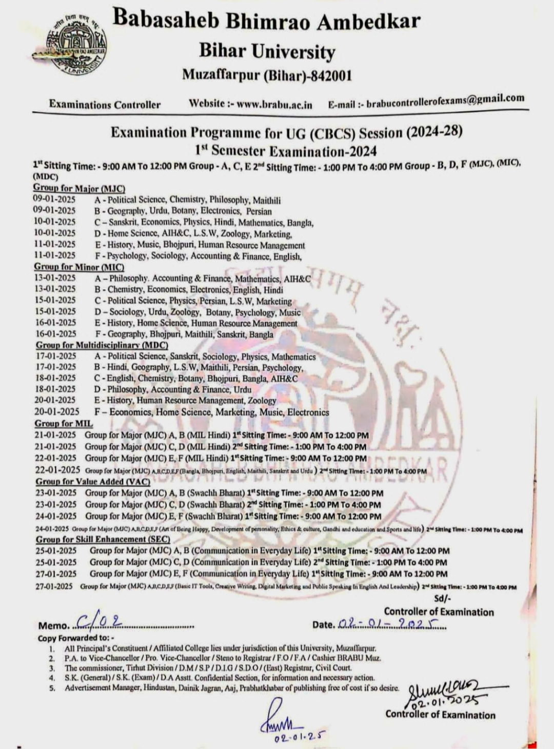 BRABU - Muzaffarpur University 